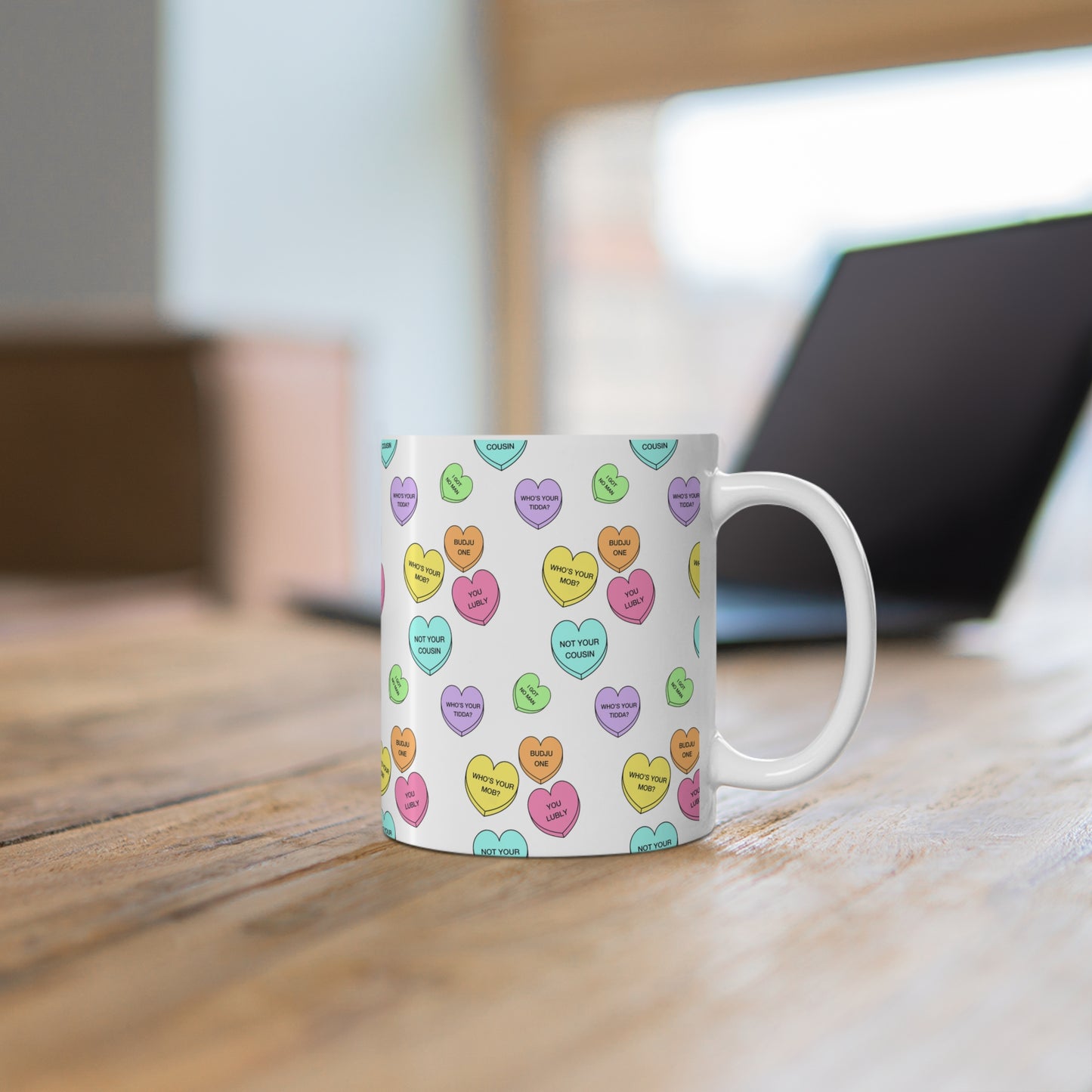 Candy Hearts - Ceramic Coffee Mug