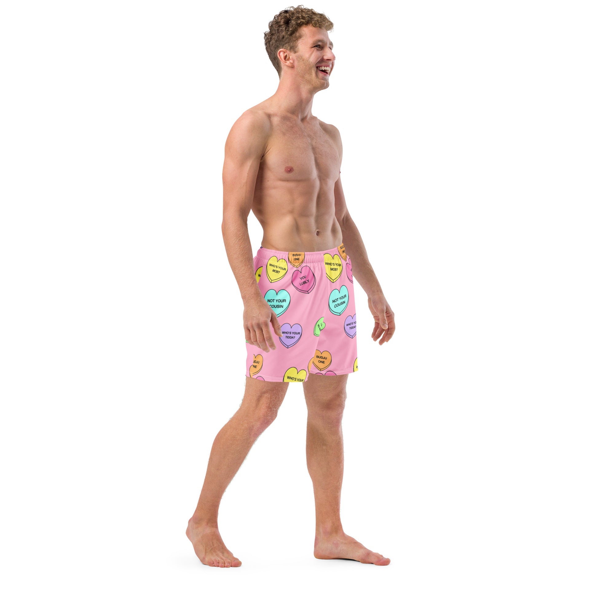 Men's swim trunks  (Candy Hearts) (Mob Only)