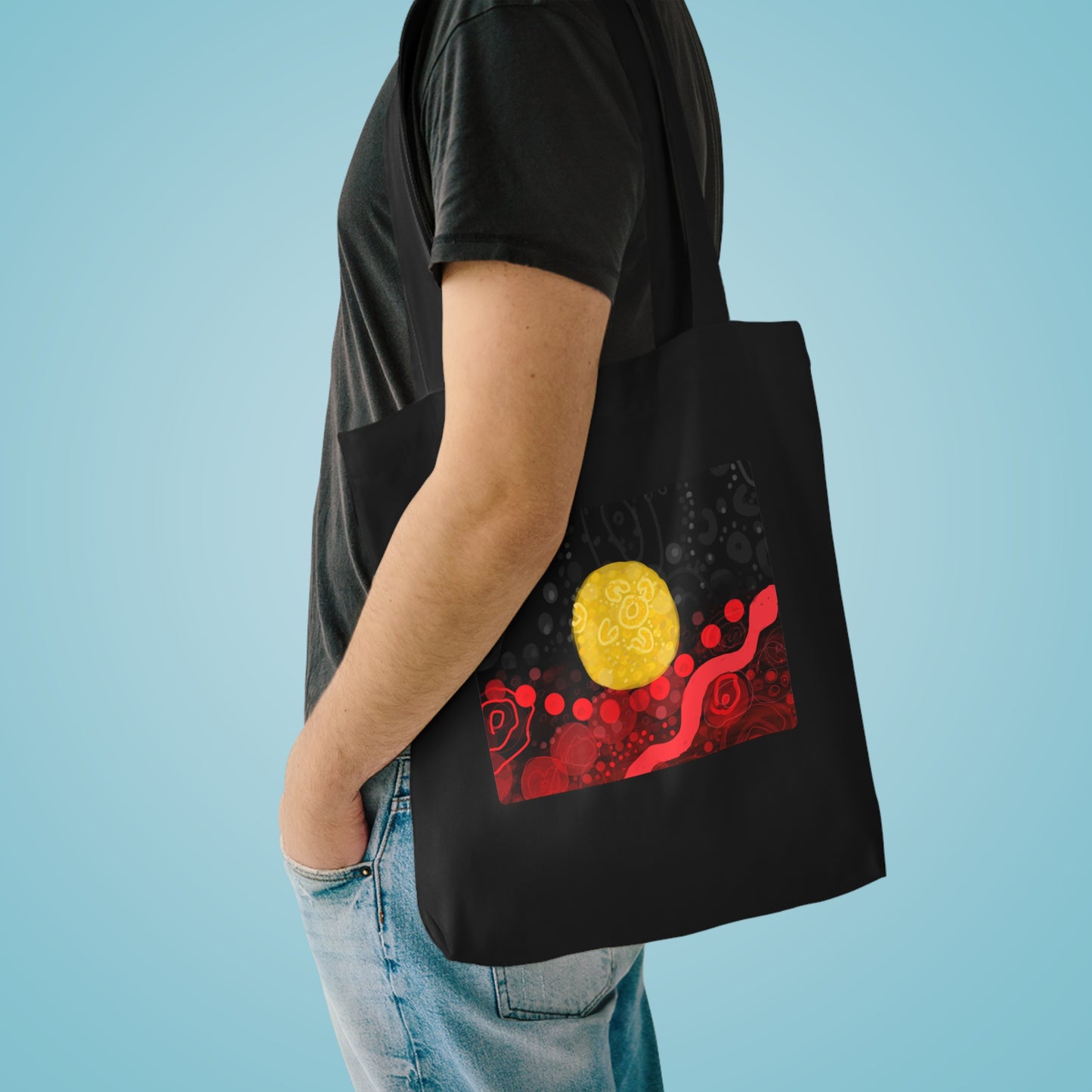 Aboriginal Flag Artwork - Cotton Tote (Rectangle)