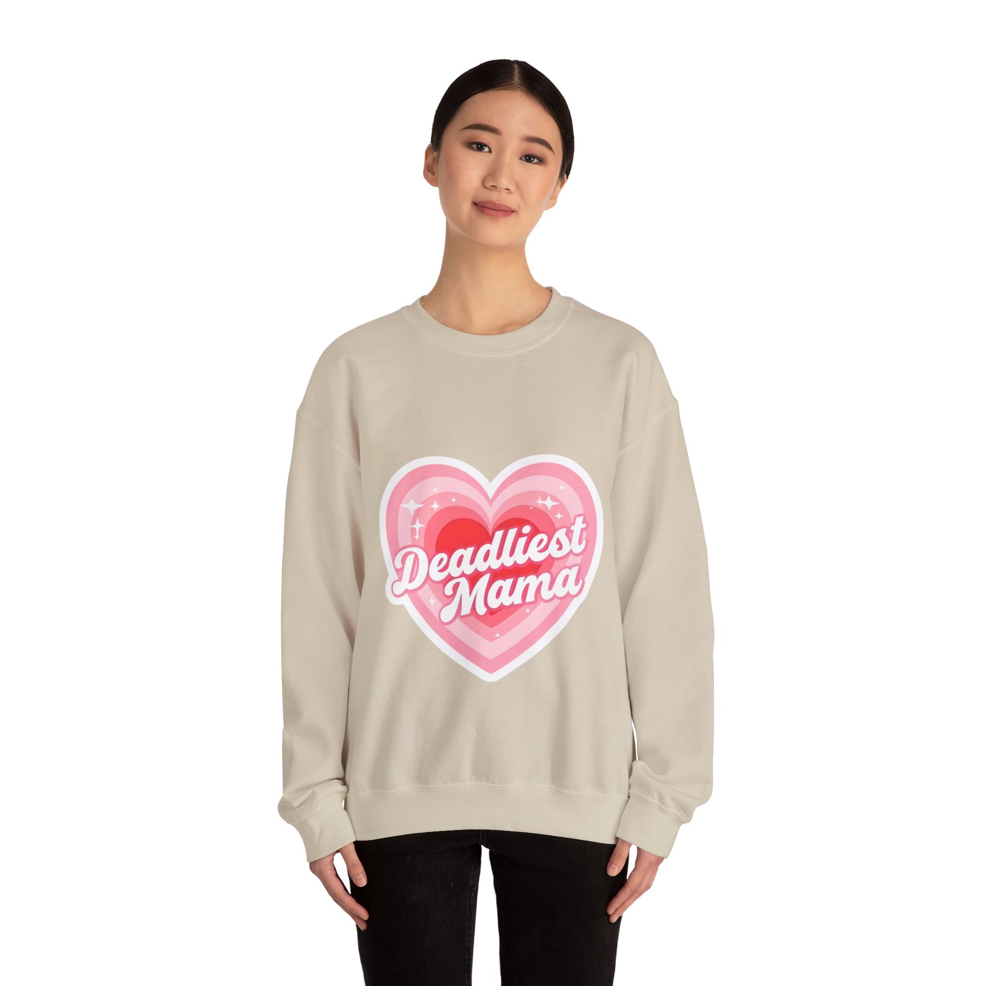 Deadliest Mama (Pink Heart) Crewneck Sweatshirt - Various Colours