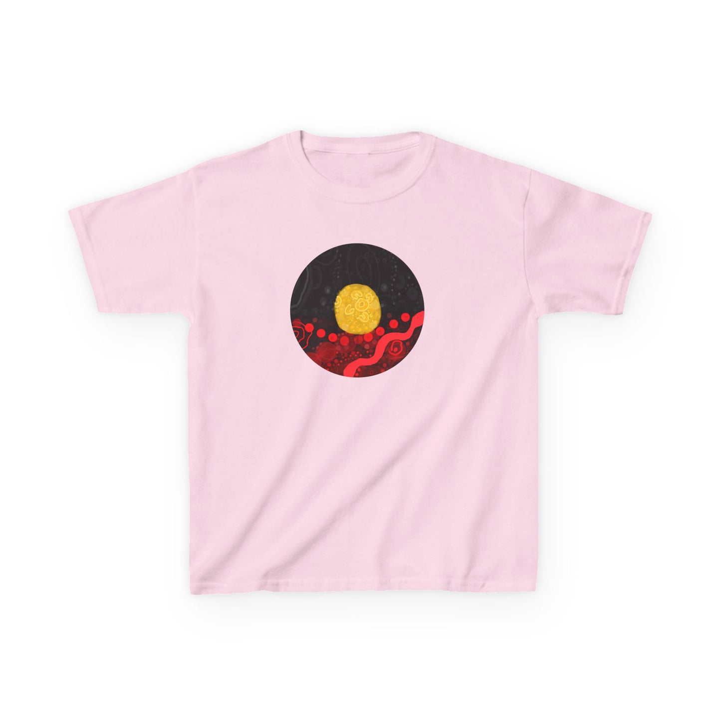 Aboriginal Flag Artwork - Kids Heavy Cotton™ Tee (Circle)