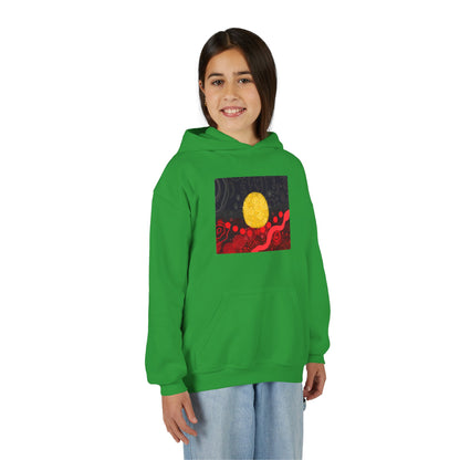 Aboriginal Flag Artwork - Kids Hoodie (Rectangle)