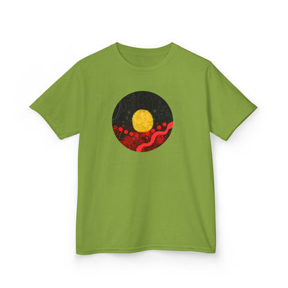 Aboriginal Flag Artwork - Kids Heavy Cotton™ Tee (Circle)