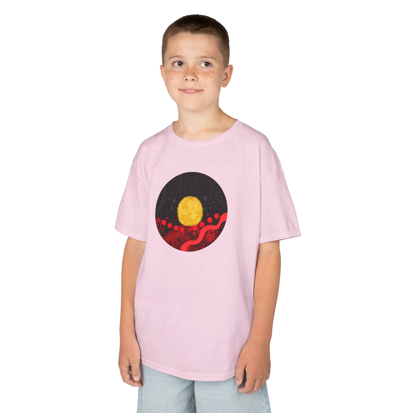 Aboriginal Flag Artwork - Kids Heavy Cotton™ Tee (Circle)