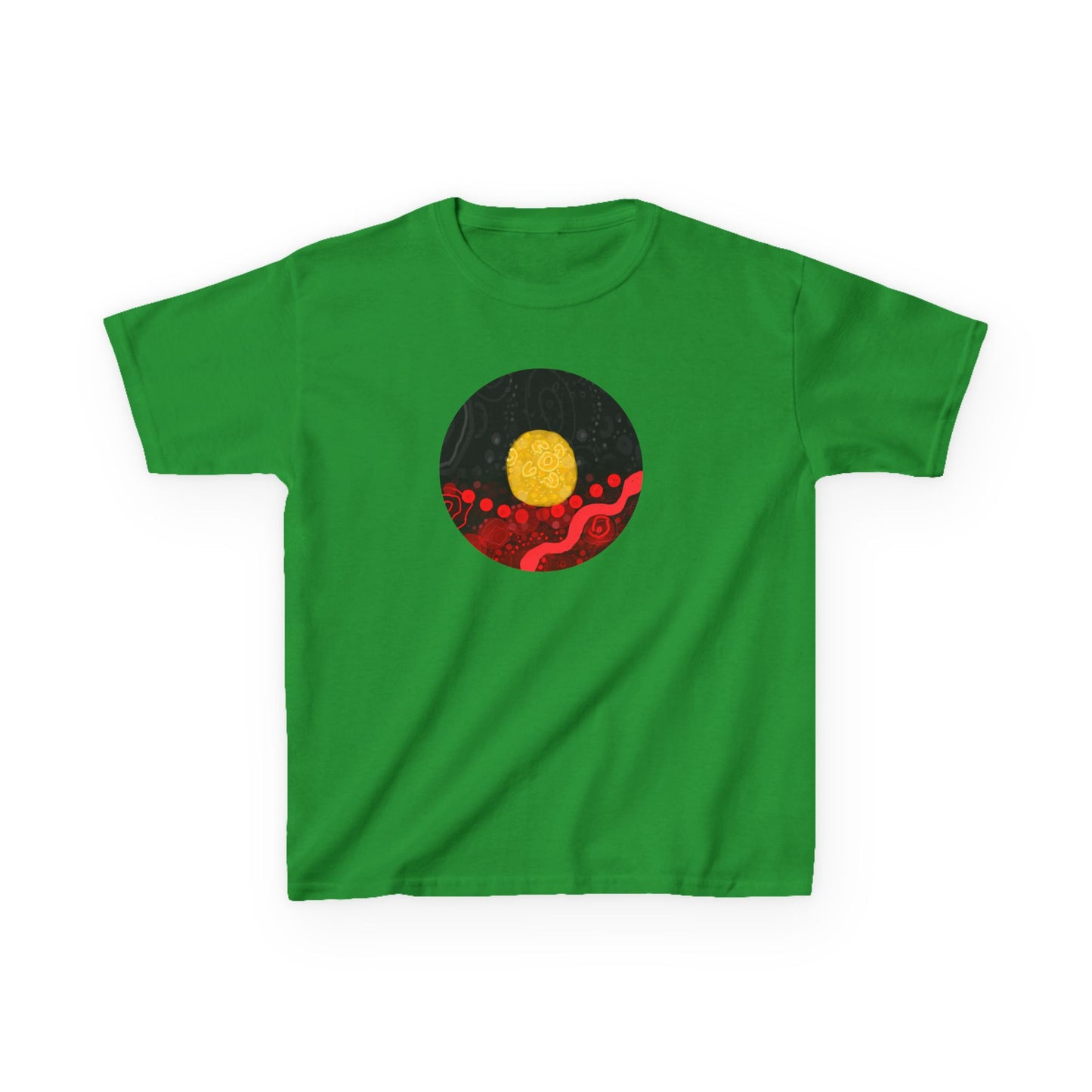 Aboriginal Flag Artwork - Kids Heavy Cotton™ Tee (Circle)