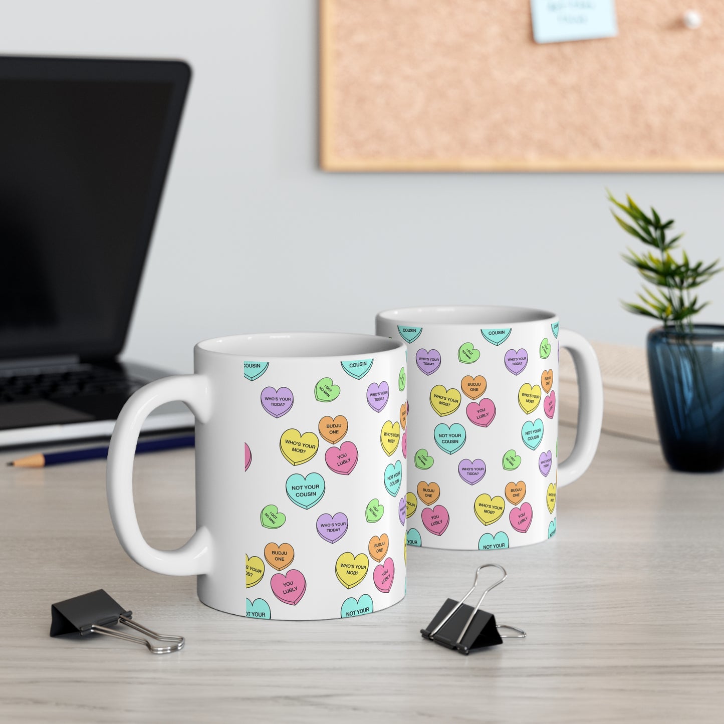 Candy Hearts - Ceramic Coffee Mug