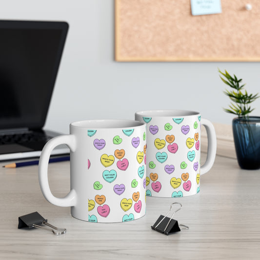 Candy Hearts - Ceramic Coffee Mug