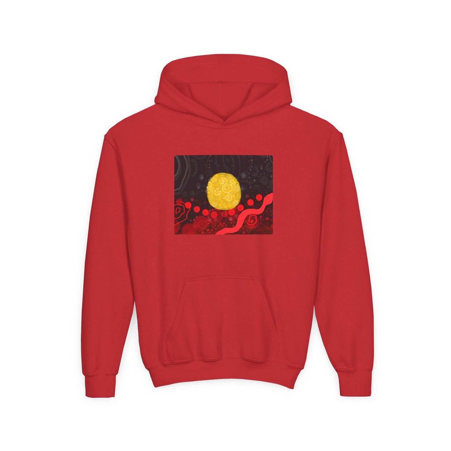 Aboriginal Flag Artwork - Kids Hoodie (Rectangle)