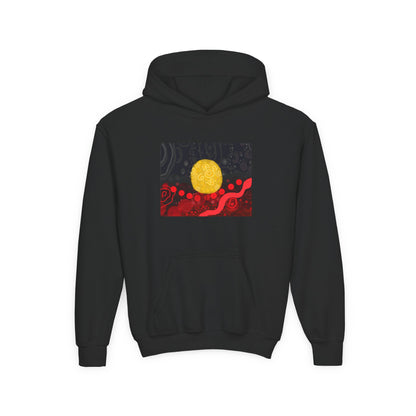 Aboriginal Flag Artwork - Kids Hoodie (Rectangle)
