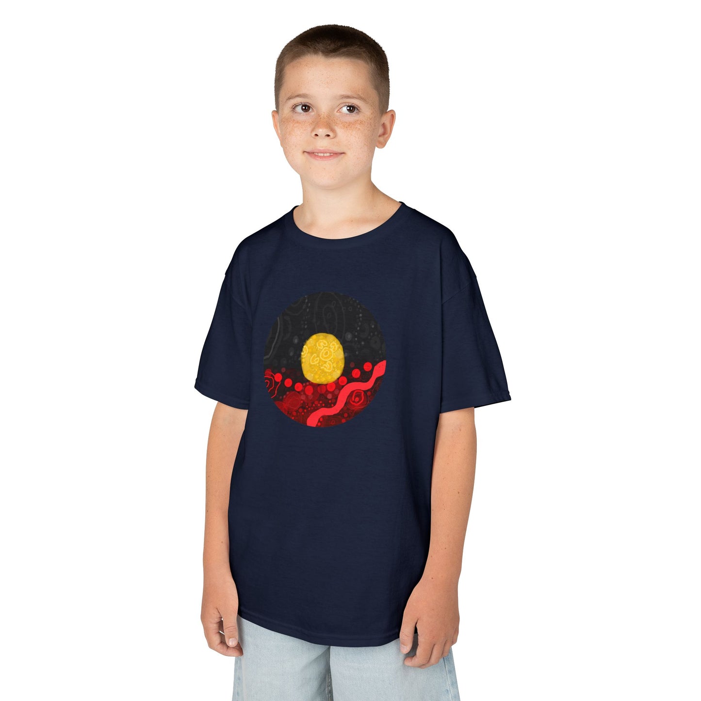 Aboriginal Flag Artwork - Kids Heavy Cotton™ Tee (Circle)
