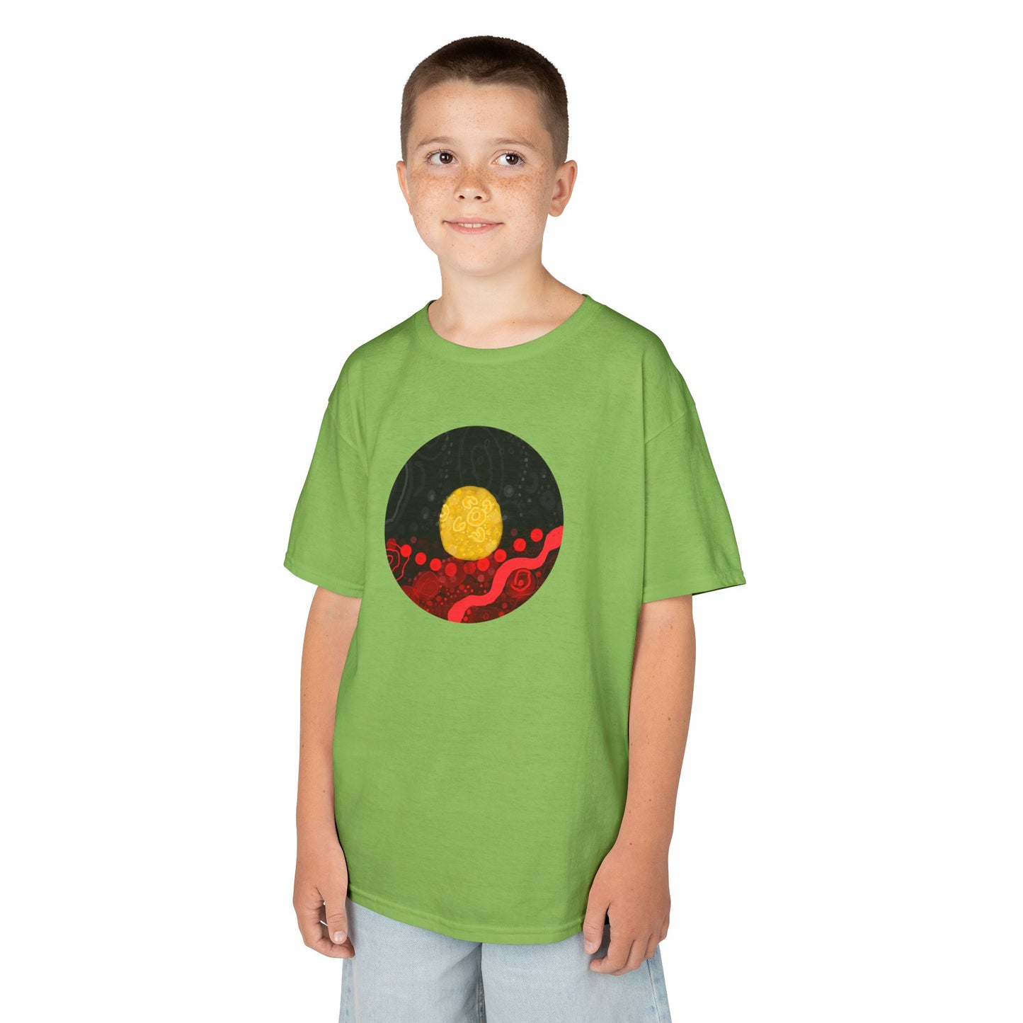 Aboriginal Flag Artwork - Kids Heavy Cotton™ Tee (Circle)