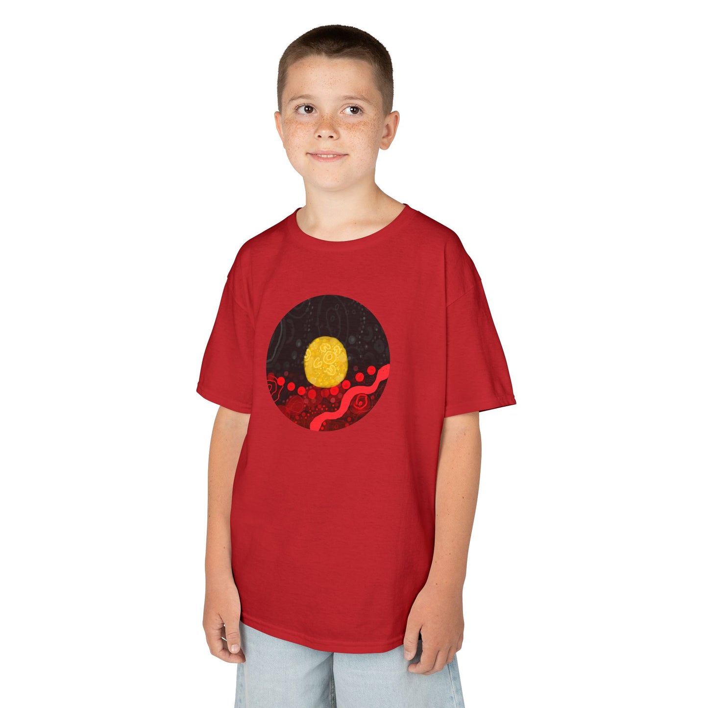 Aboriginal Flag Artwork - Kids Heavy Cotton™ Tee (Circle)