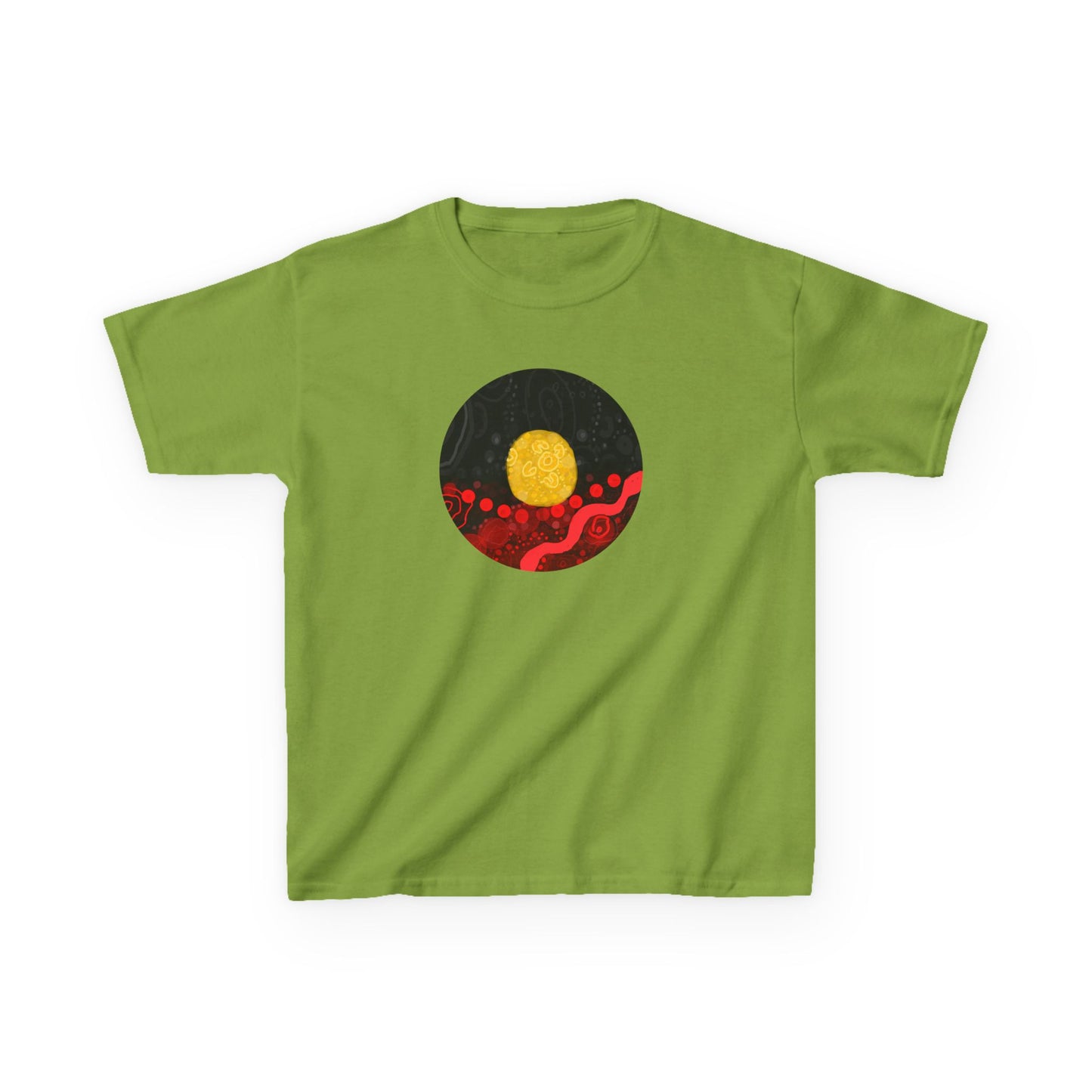 Aboriginal Flag Artwork - Kids Heavy Cotton™ Tee (Circle)