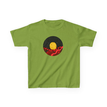 Aboriginal Flag Artwork - Kids Heavy Cotton™ Tee (Circle)