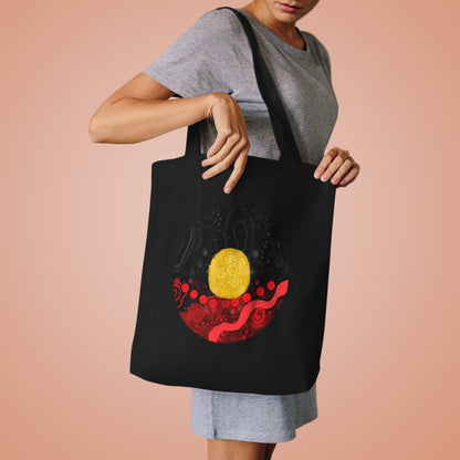 Aboriginal Flag Artwork- Cotton Tote (Circle)