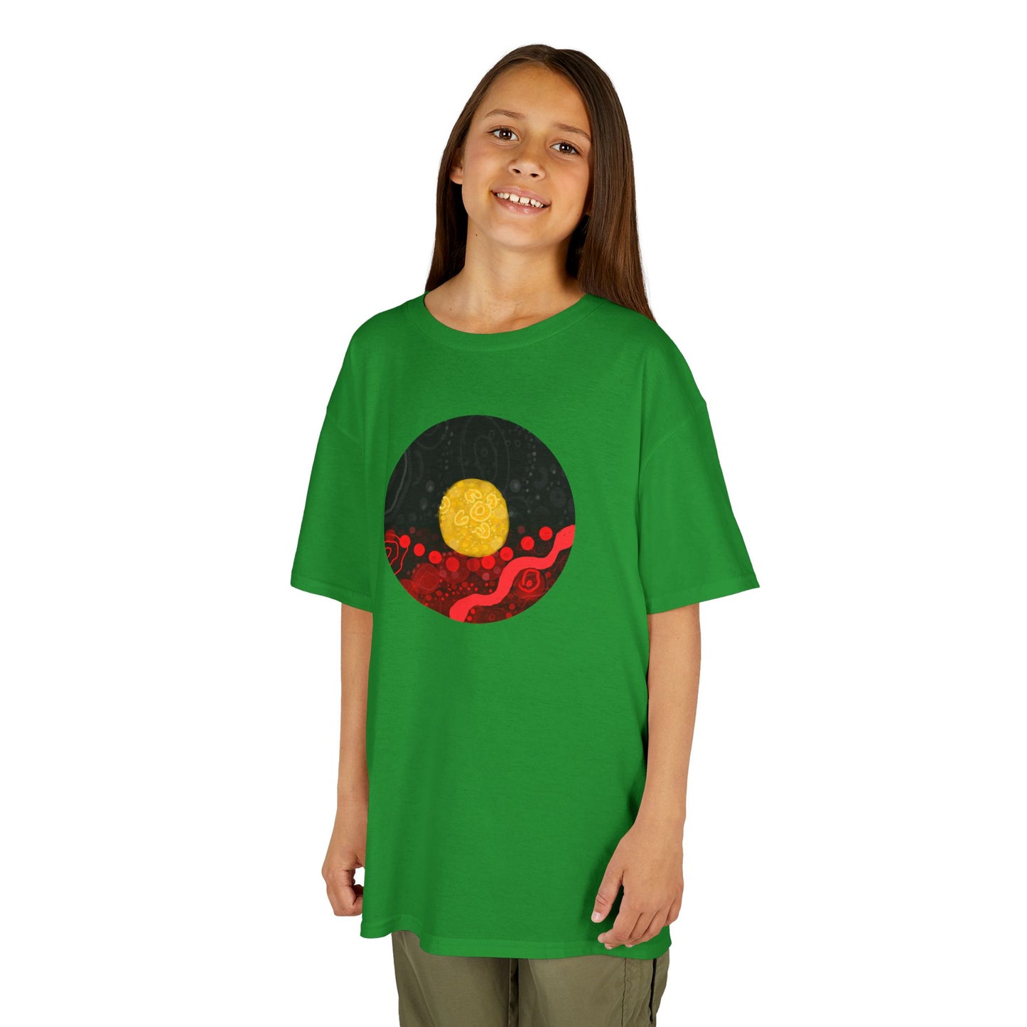 Aboriginal Flag Artwork - Kids Heavy Cotton™ Tee (Circle)