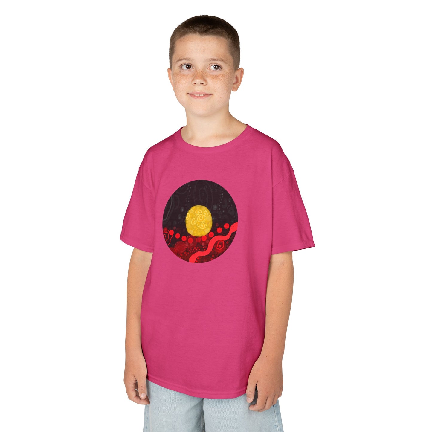 Aboriginal Flag Artwork - Kids Heavy Cotton™ Tee (Circle)
