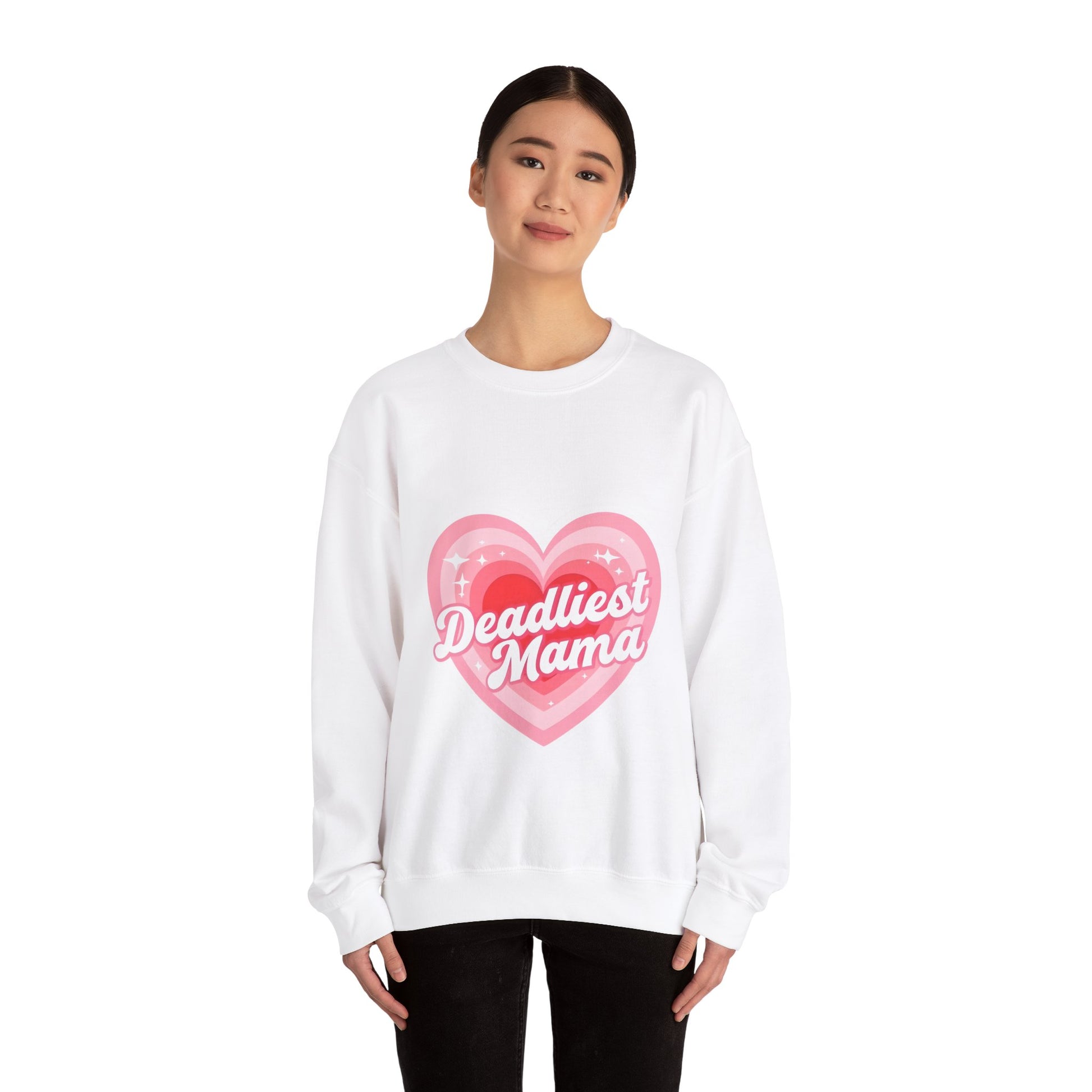 Deadliest Mama (Pink Heart) Crewneck Sweatshirt - Various Colours