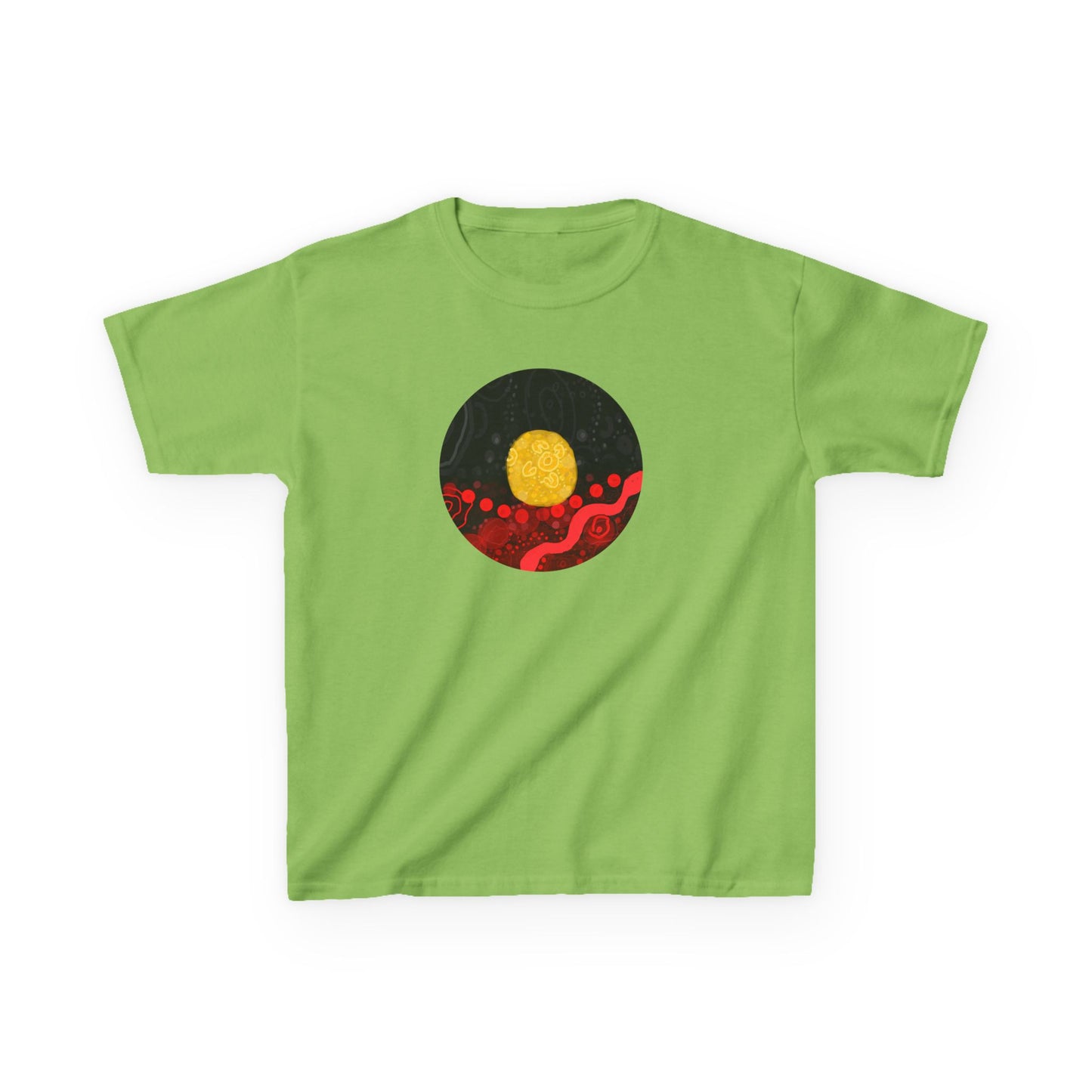 Aboriginal Flag Artwork - Kids Heavy Cotton™ Tee (Circle)