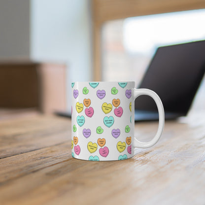 Candy Hearts - Ceramic Coffee Mug