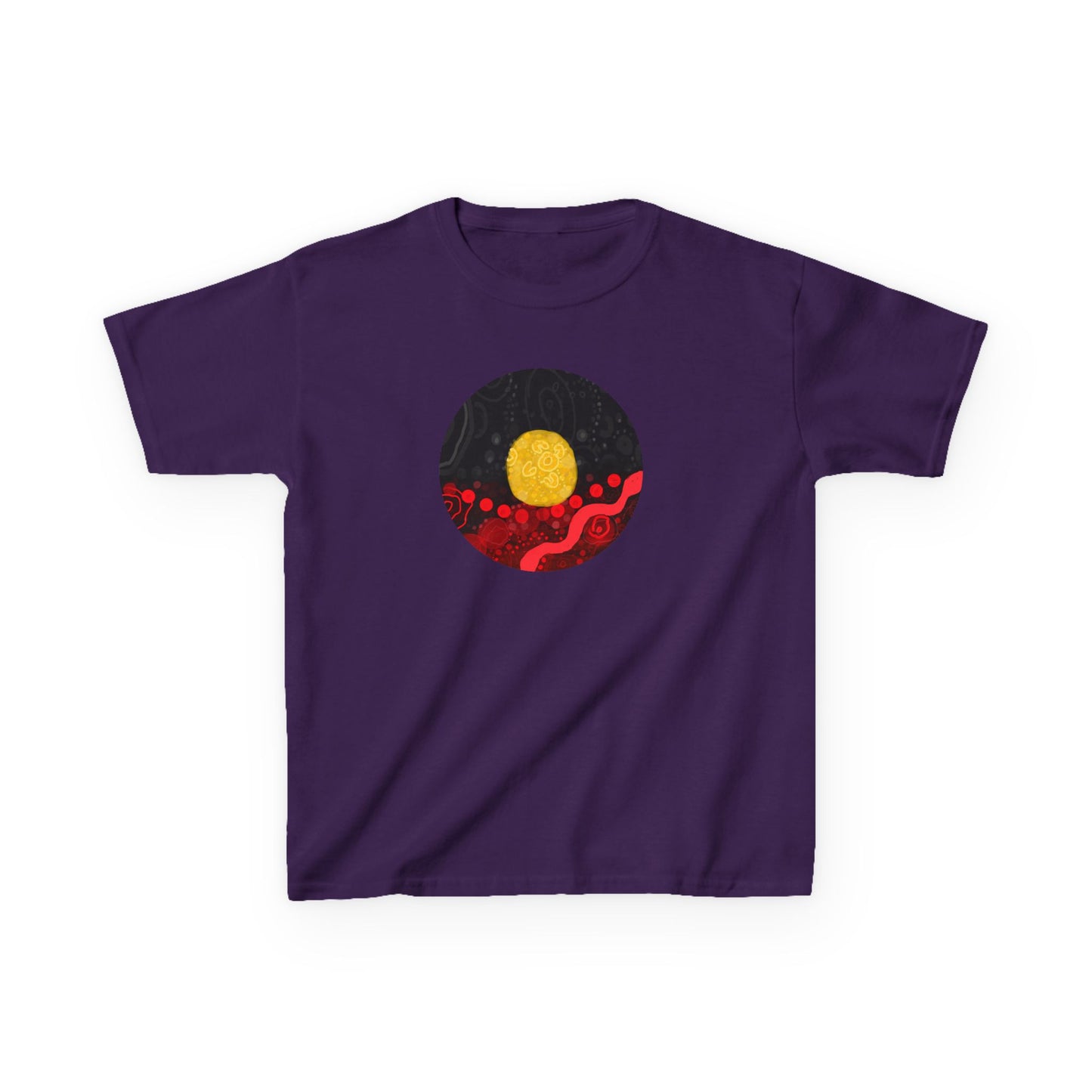 Aboriginal Flag Artwork - Kids Heavy Cotton™ Tee (Circle)