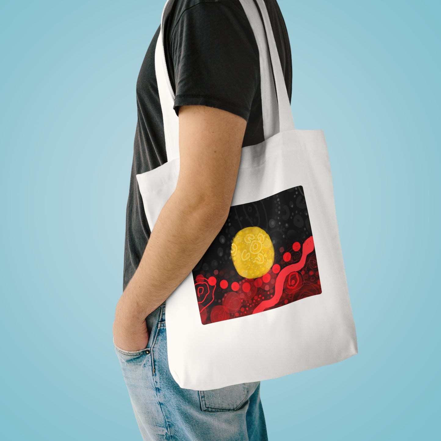 Aboriginal Flag Artwork - Cotton Tote (Rectangle)