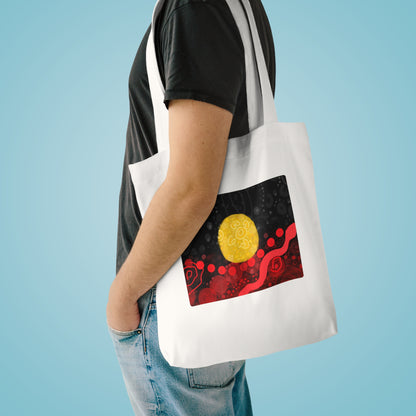 Aboriginal Flag Artwork - Cotton Tote (Rectangle)