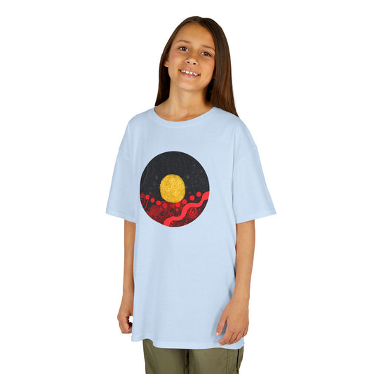 Aboriginal Flag Artwork - Kids Heavy Cotton™ Tee (Circle)
