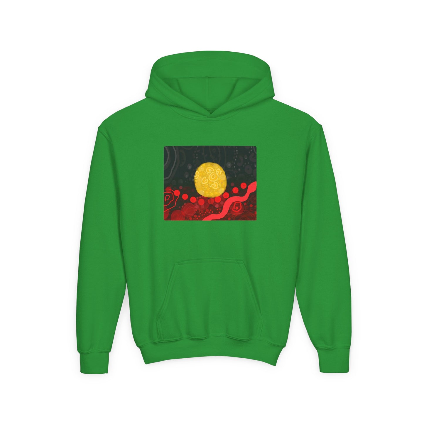 Aboriginal Flag Artwork - Kids Hoodie (Rectangle)