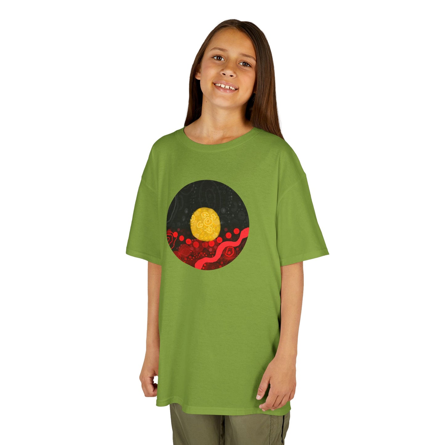 Aboriginal Flag Artwork - Kids Heavy Cotton™ Tee (Circle)
