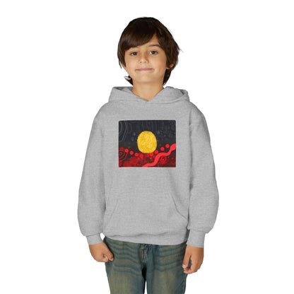 Aboriginal Flag Artwork - Kids Hoodie (Rectangle)