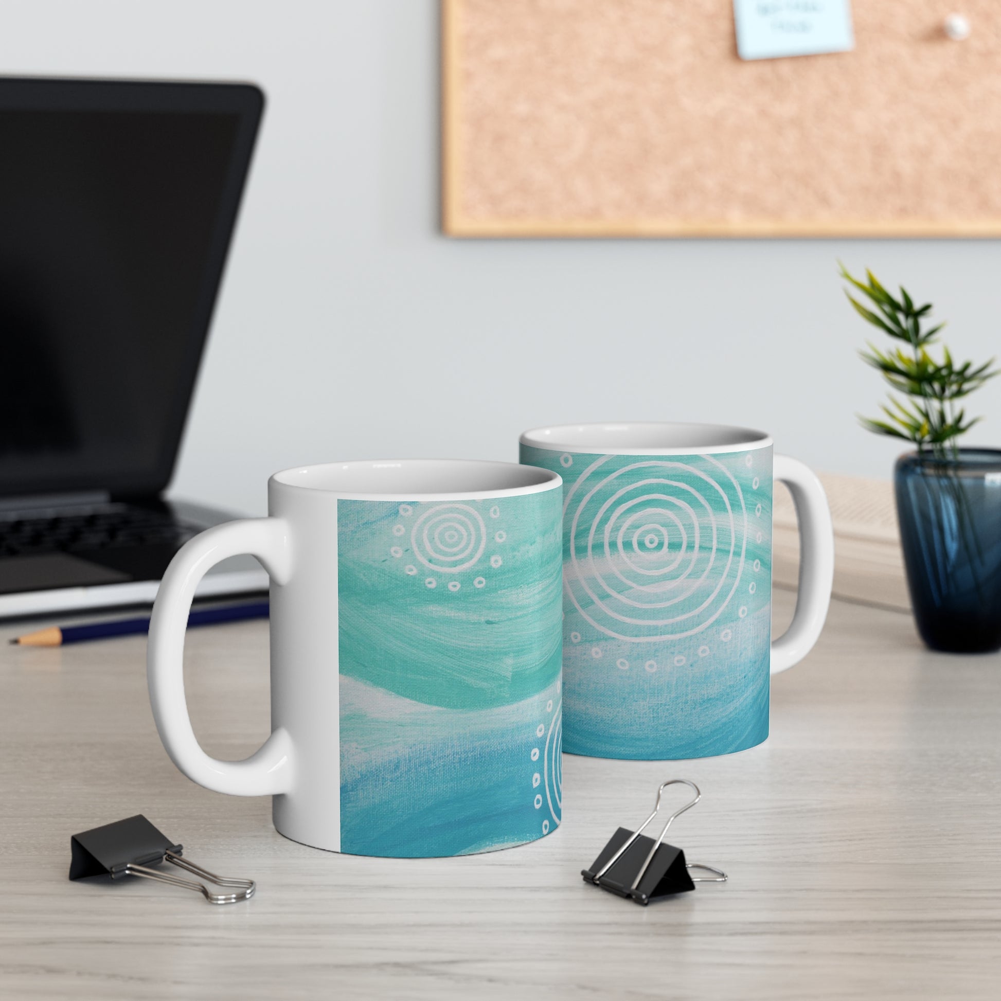 Ceramic Coffee Mug - Ebb & Flow by Linda Davidson