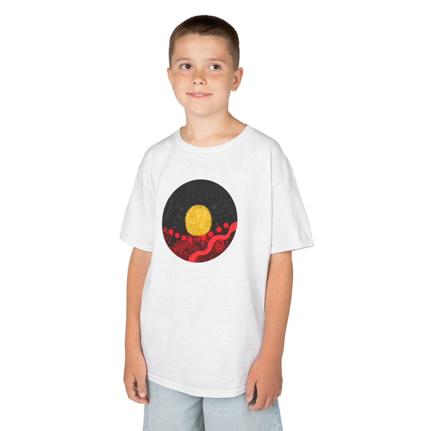 Aboriginal Flag Artwork - Kids Heavy Cotton™ Tee (Circle)