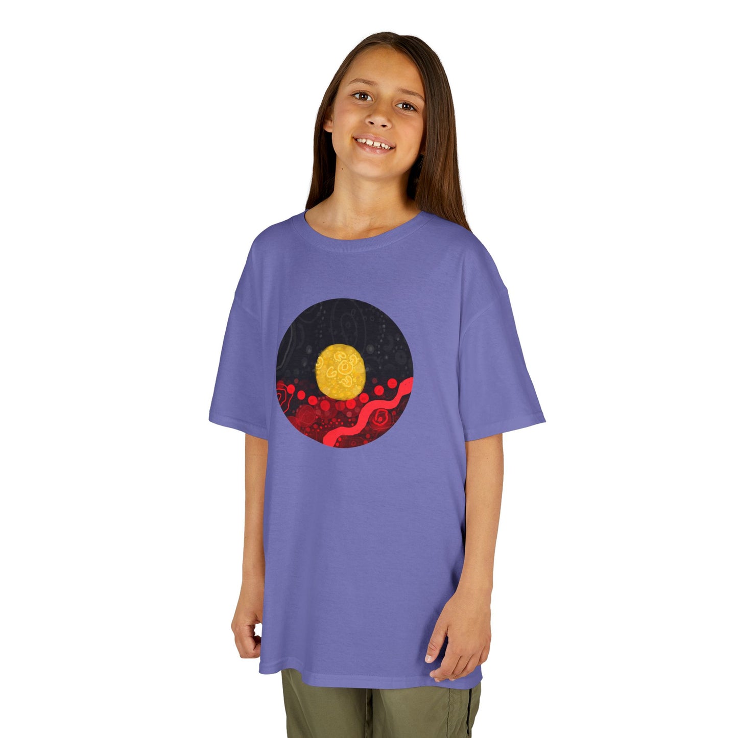 Aboriginal Flag Artwork - Kids Heavy Cotton™ Tee (Circle)