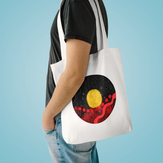 Aboriginal Flag Artwork- Cotton Tote (Circle)