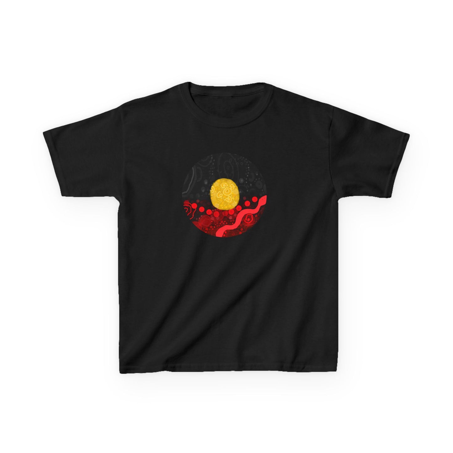 Aboriginal Flag Artwork - Kids Heavy Cotton™ Tee (Circle)