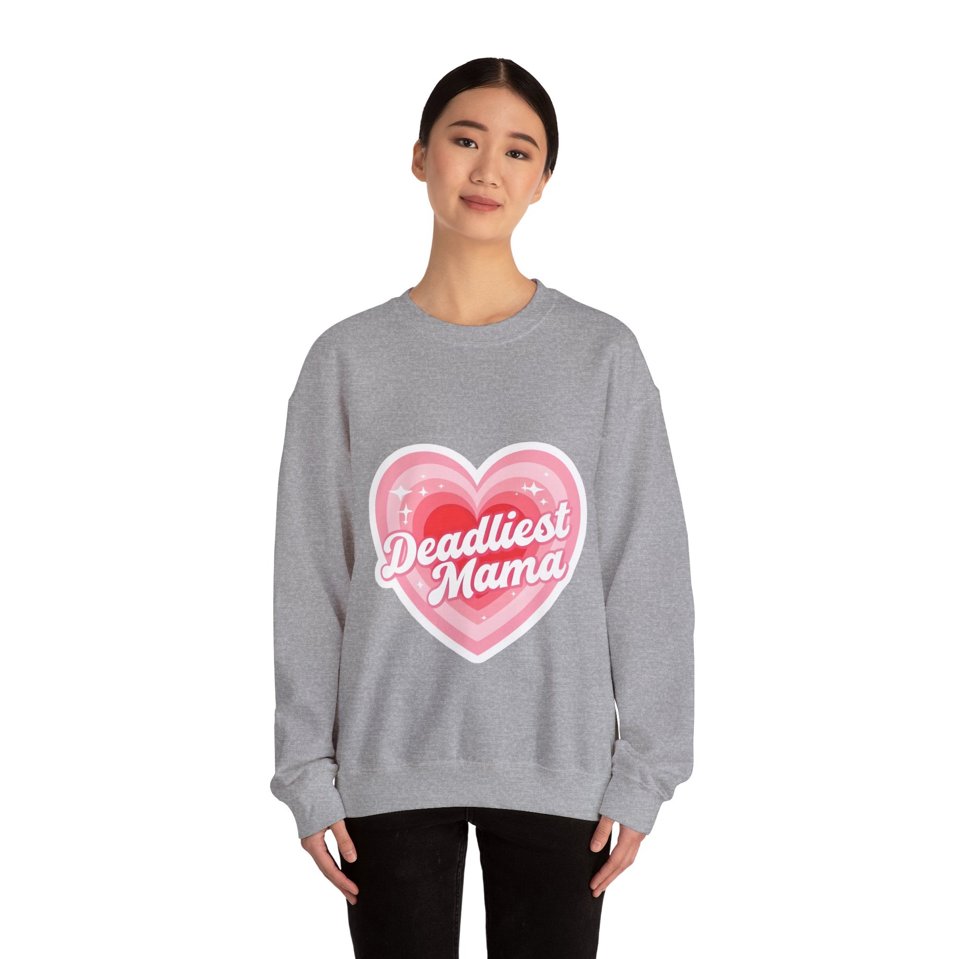 Deadliest Mama (Pink Heart) Crewneck Sweatshirt - Various Colours