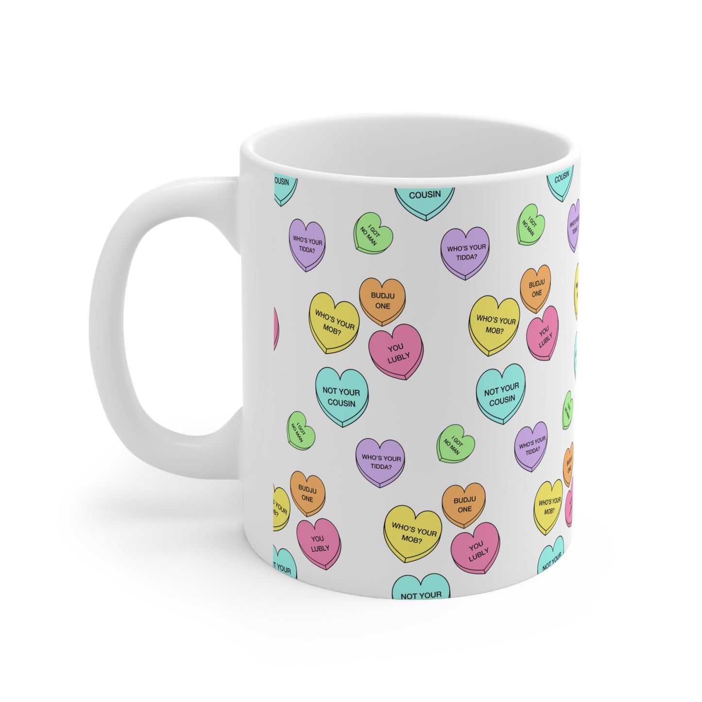Candy Hearts - Ceramic Coffee Mug