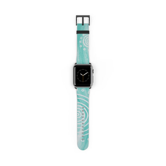 Boho Chic Watch Band - Turquoise Swirl Design