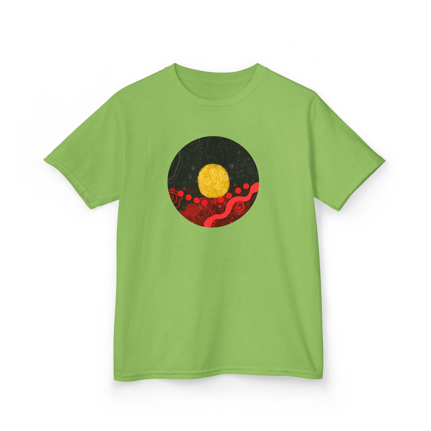 Aboriginal Flag Artwork - Kids Heavy Cotton™ Tee (Circle)