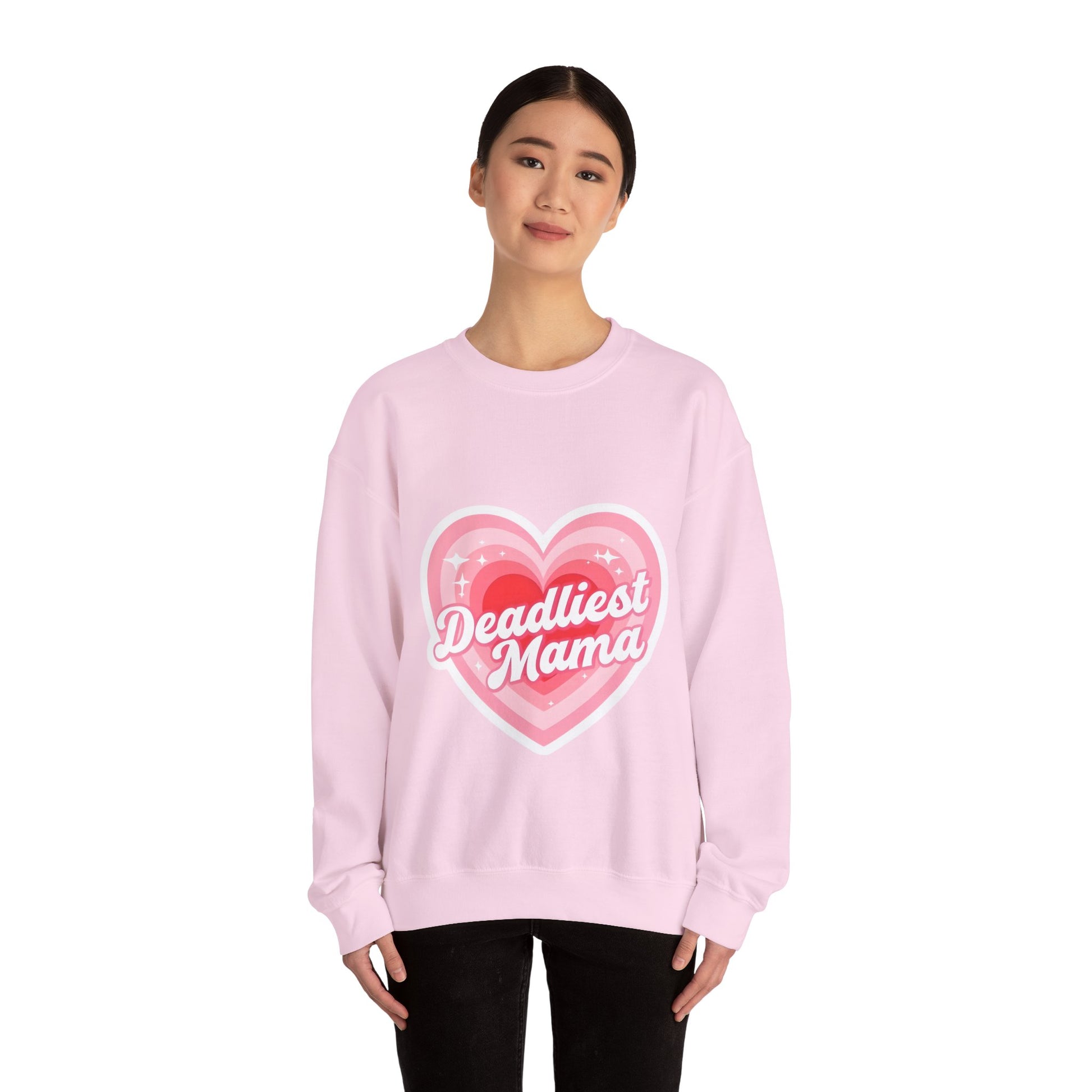Deadliest Mama (Pink Heart) Crewneck Sweatshirt - Various Colours