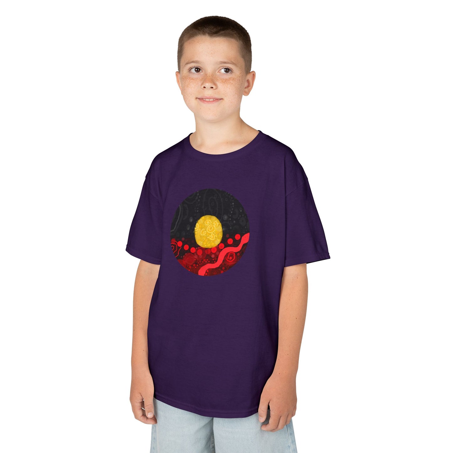 Aboriginal Flag Artwork - Kids Heavy Cotton™ Tee (Circle)