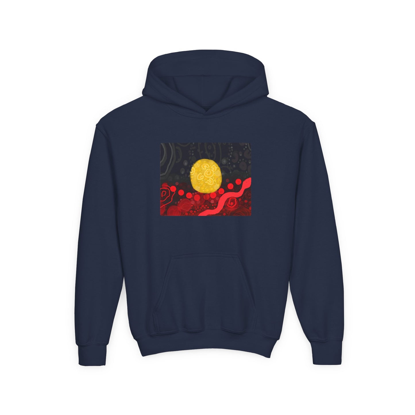 Aboriginal Flag Artwork - Kids Hoodie (Rectangle)