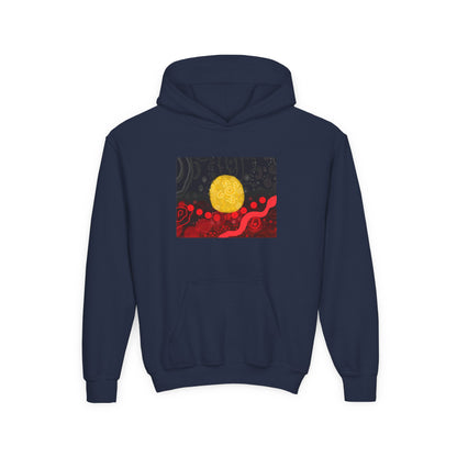 Aboriginal Flag Artwork - Kids Hoodie (Rectangle)