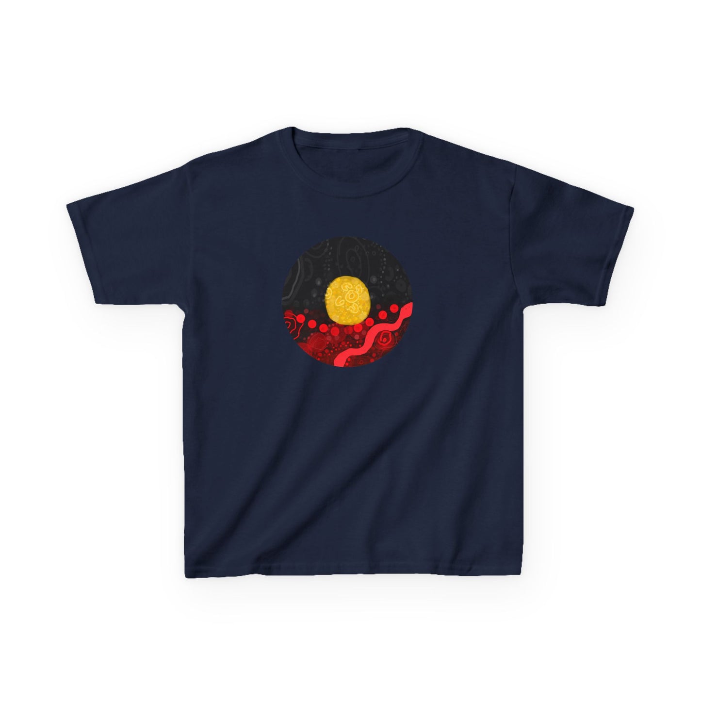 Aboriginal Flag Artwork - Kids Heavy Cotton™ Tee (Circle)