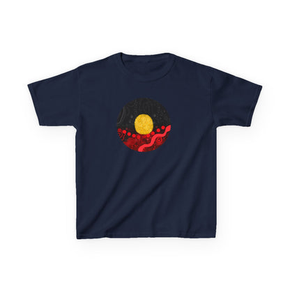 Aboriginal Flag Artwork - Kids Heavy Cotton™ Tee (Circle)