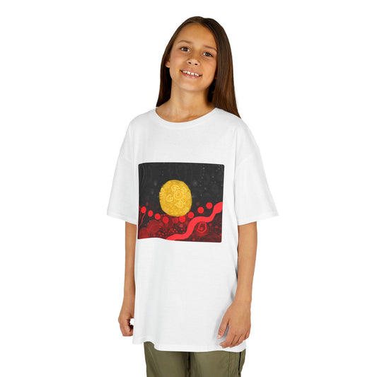 Aboriginal Flag Artwork - Kids Heavy Cotton™ Tee (Rectangle)