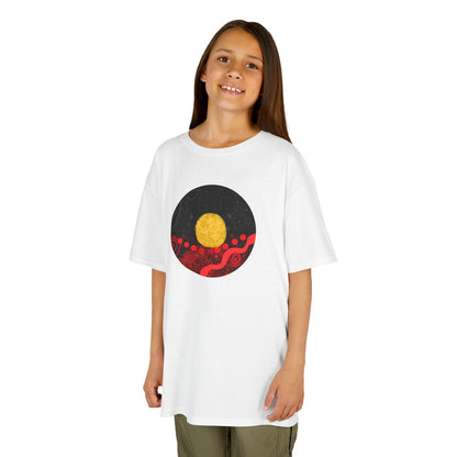 Aboriginal Flag Artwork - Kids Heavy Cotton™ Tee (Circle)