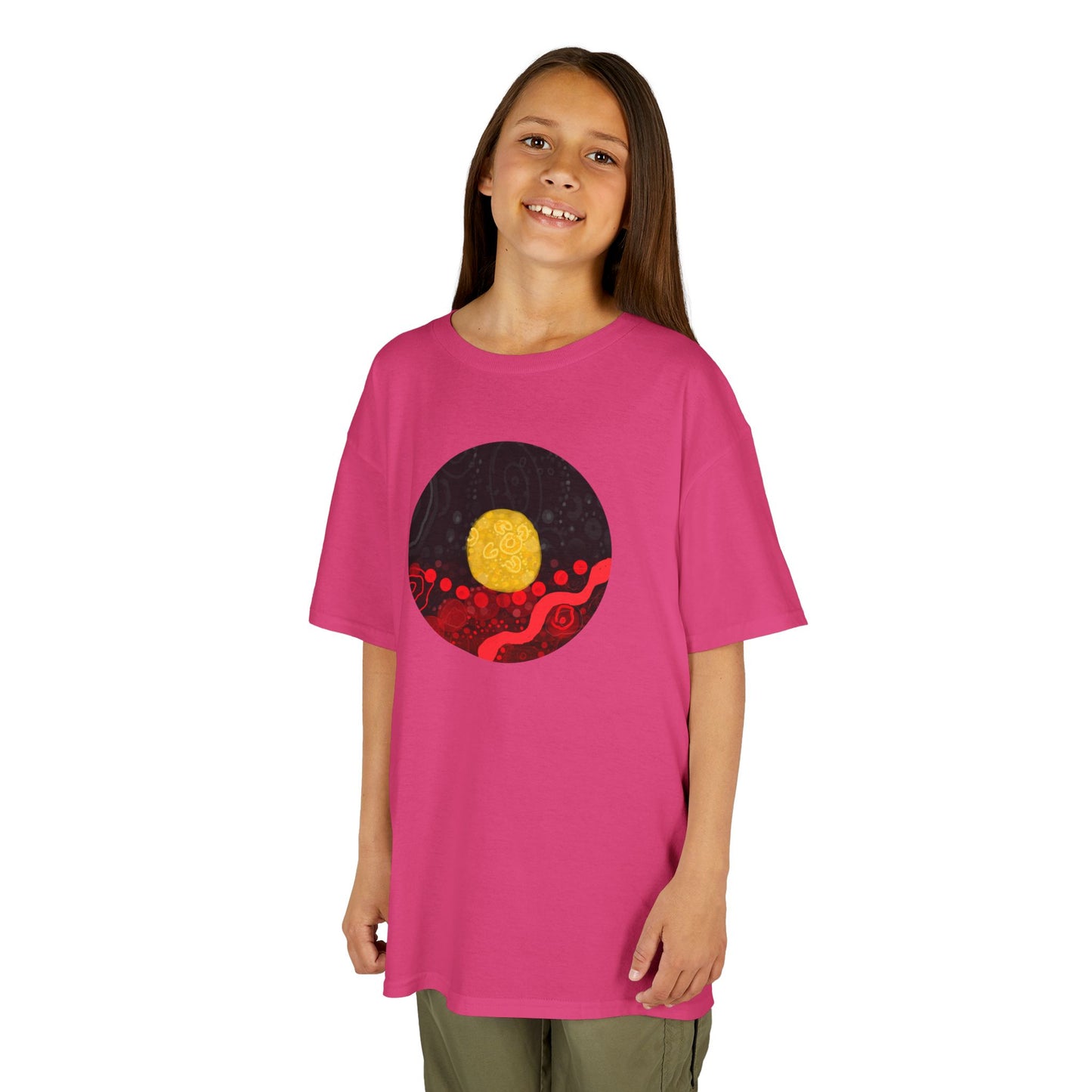 Aboriginal Flag Artwork - Kids Heavy Cotton™ Tee (Circle)