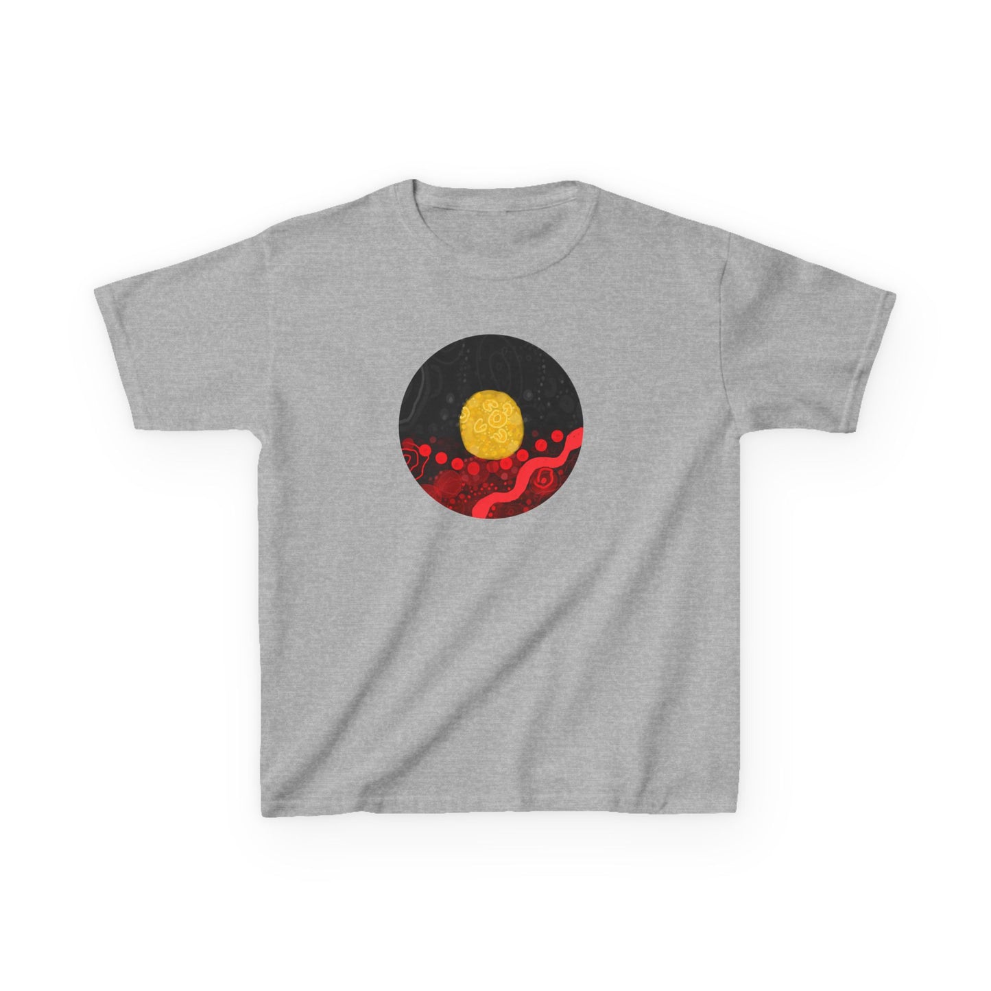 Aboriginal Flag Artwork - Kids Heavy Cotton™ Tee (Circle)